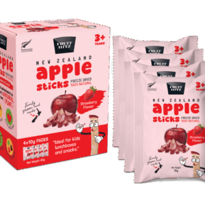 Fruit Hitz Freeze Dried Apple Sticks STRAWBERRY FLAVOUR 3+ years 4x10g