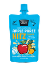 Fruit Hitz Tropical apple puree pouch, front view of new packaging